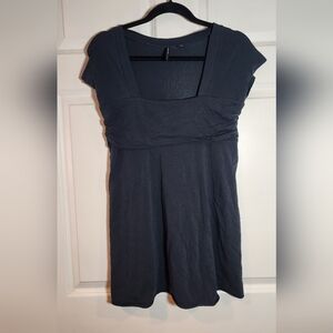 Isda & Co Dark Blue Cotton Spandex Short Sleeve Blouse Small